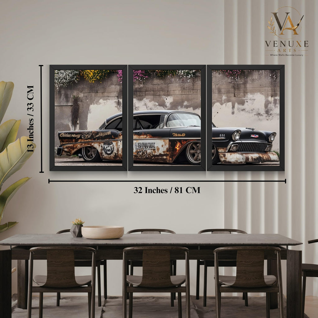 VENUXE ARTS Set Of 3 Big Sports Cars Framed Posters Gift Items for Boys Room Wall Decoration Bedroom Living Room Office Studio Décor | Car Poster Frame for Wall Décor