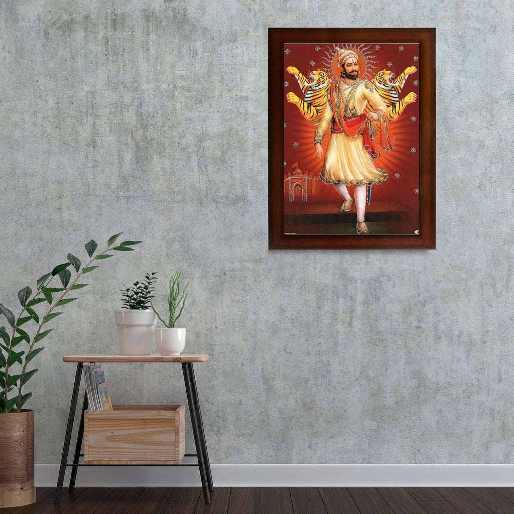 CRAFT QUEST Chhatrapati Shivaji Maharaj photo frame Home Decorative items with synthetic frame (Style 3)