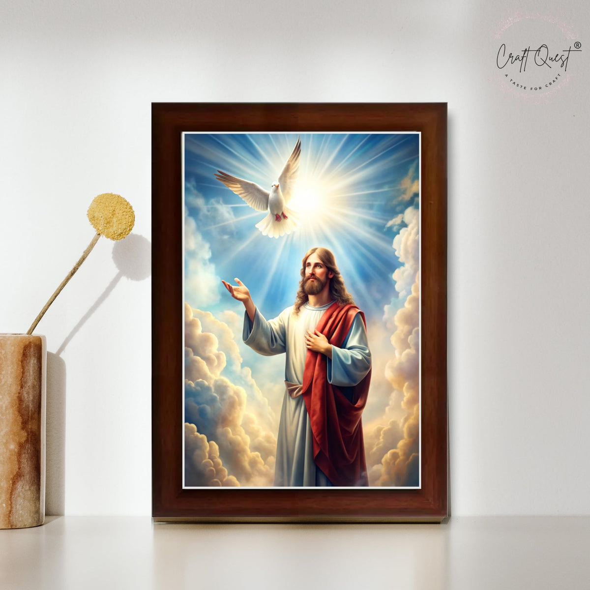 CRAFT QUEST Lord Jesus Christ Christmas Photo Frame Decor For Wall/Table/Room