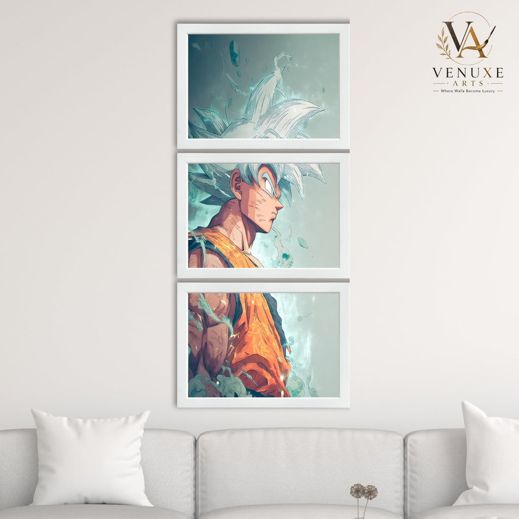 VENUXE ARTS Set Of 3 Anime Characters Wall Framed |Anime Characters Framed Poster for Living Room Bedroom Gaming Room Studio Wall Decor