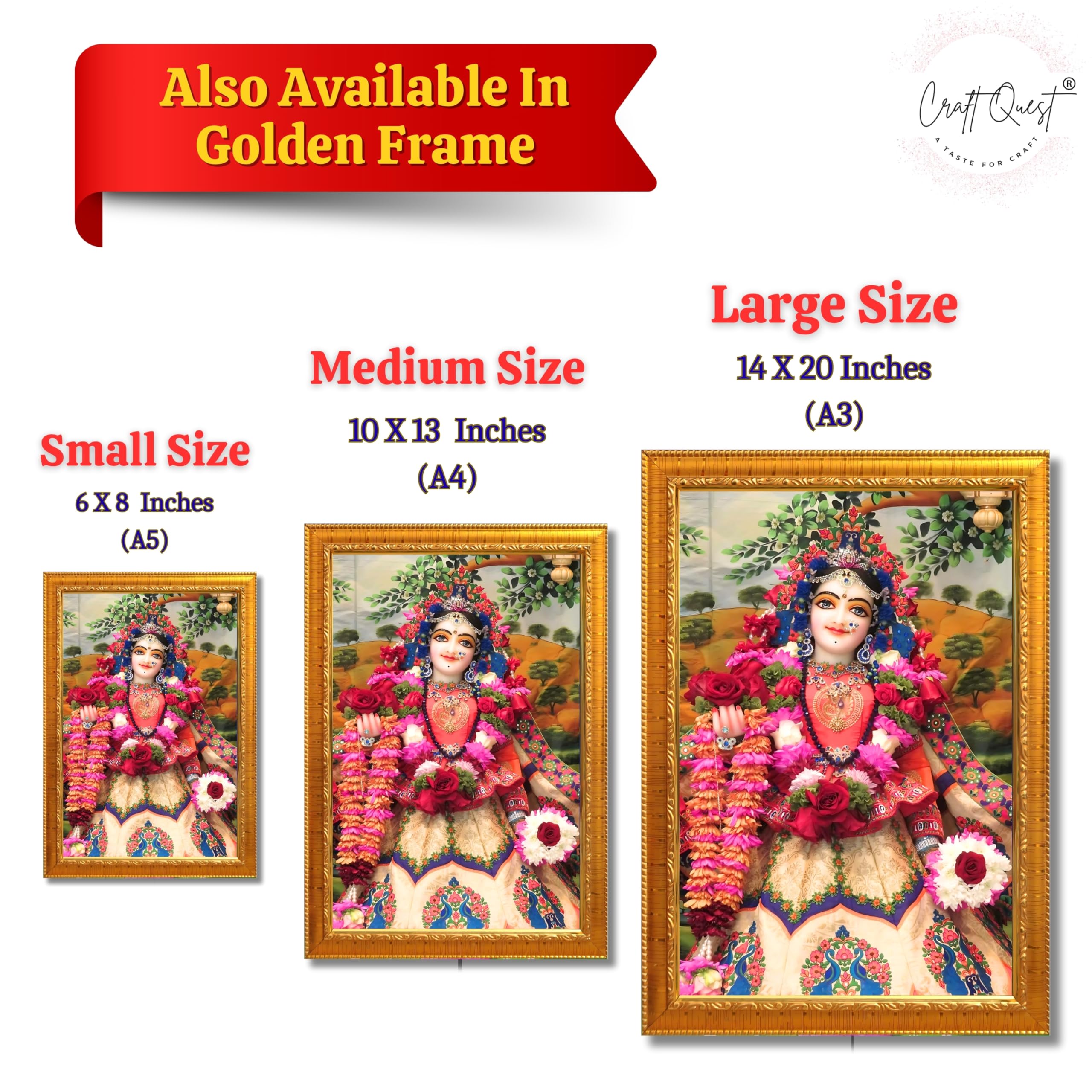 CRAFT QUEST Shri Radha Rani Shringaar Darshan in Vrindavan Frame