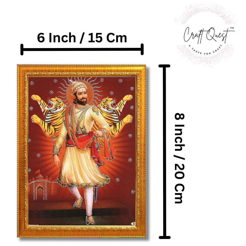 CRAFT QUEST Chhatrapati Shivaji Maharaj photo frame Home Decorative items with synthetic frame (Style 3)