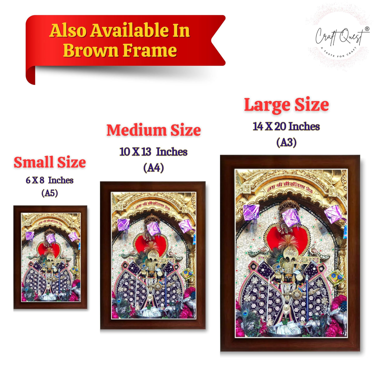 CRAFT QUEST Shree Sanwaliya Seth Shringaar Darshan Religious Photo Frame