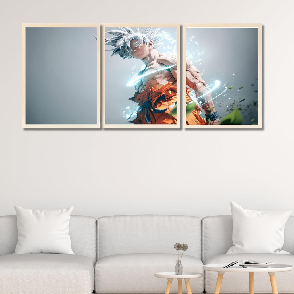 VENUXE ARTS Set Of 3 Anime Characters Wall Framed |Anime Characters Framed Poster for Living Room Bedroom Gaming Room Studio Wall Decor