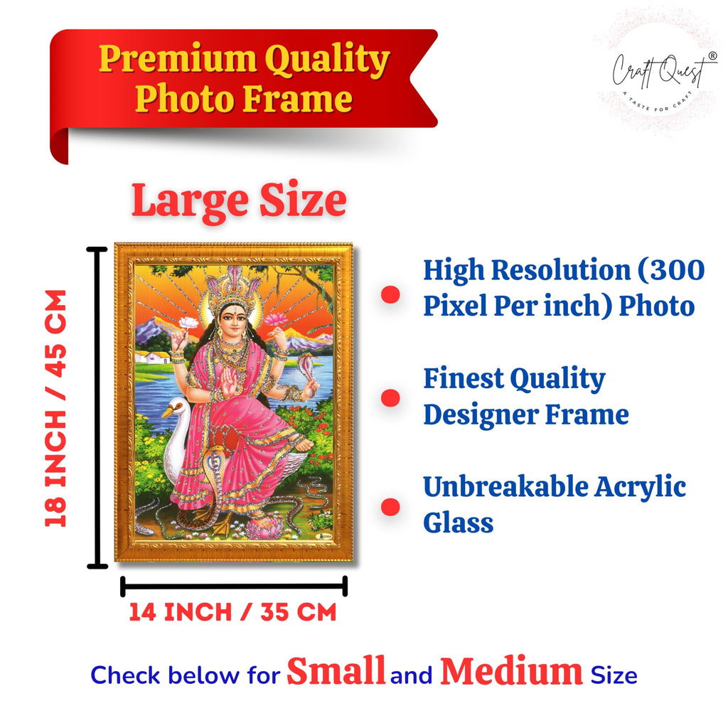 CRAFT QUEST Maa Mansa/Maa Mansani/Maa Nag Devi Photo Frame Wall Painting Home Decor wooden framed