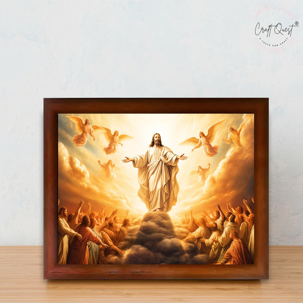 CRAFT QUEST Lord Jesus Christ Photo Frame | Decorative Picture for Gifts, Home Decor | Jesus Painting, Religious Photo Frame
