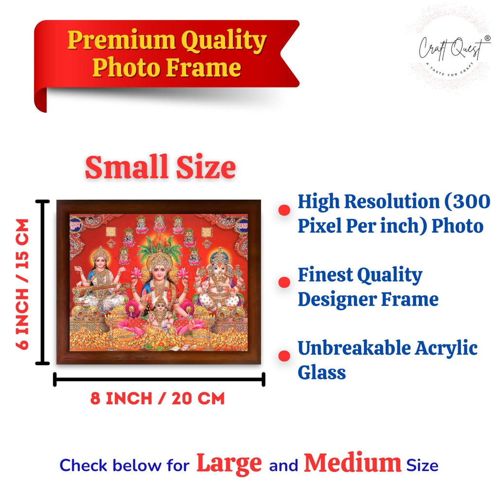 CRAFT QUEST Lakshmi Devi Dhana Laxmi Maa Wall Painting Frame for Diwali,Temple, Pooja, Living Room Home and Decor