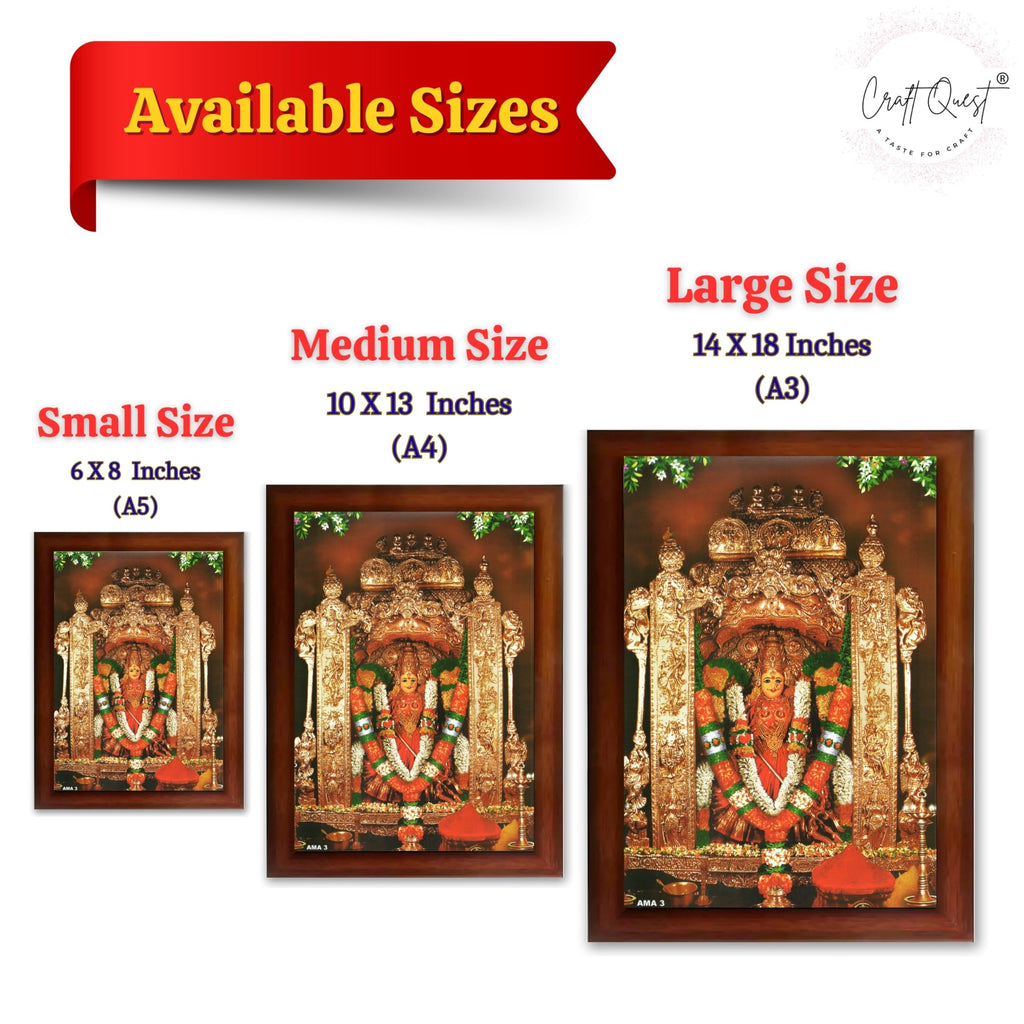 CRAFT QUEST Vijayawada Kanaka Durga Devi Durgamma Wall Photo Frame | South God Frame for Home, Office, Temple & Gifting