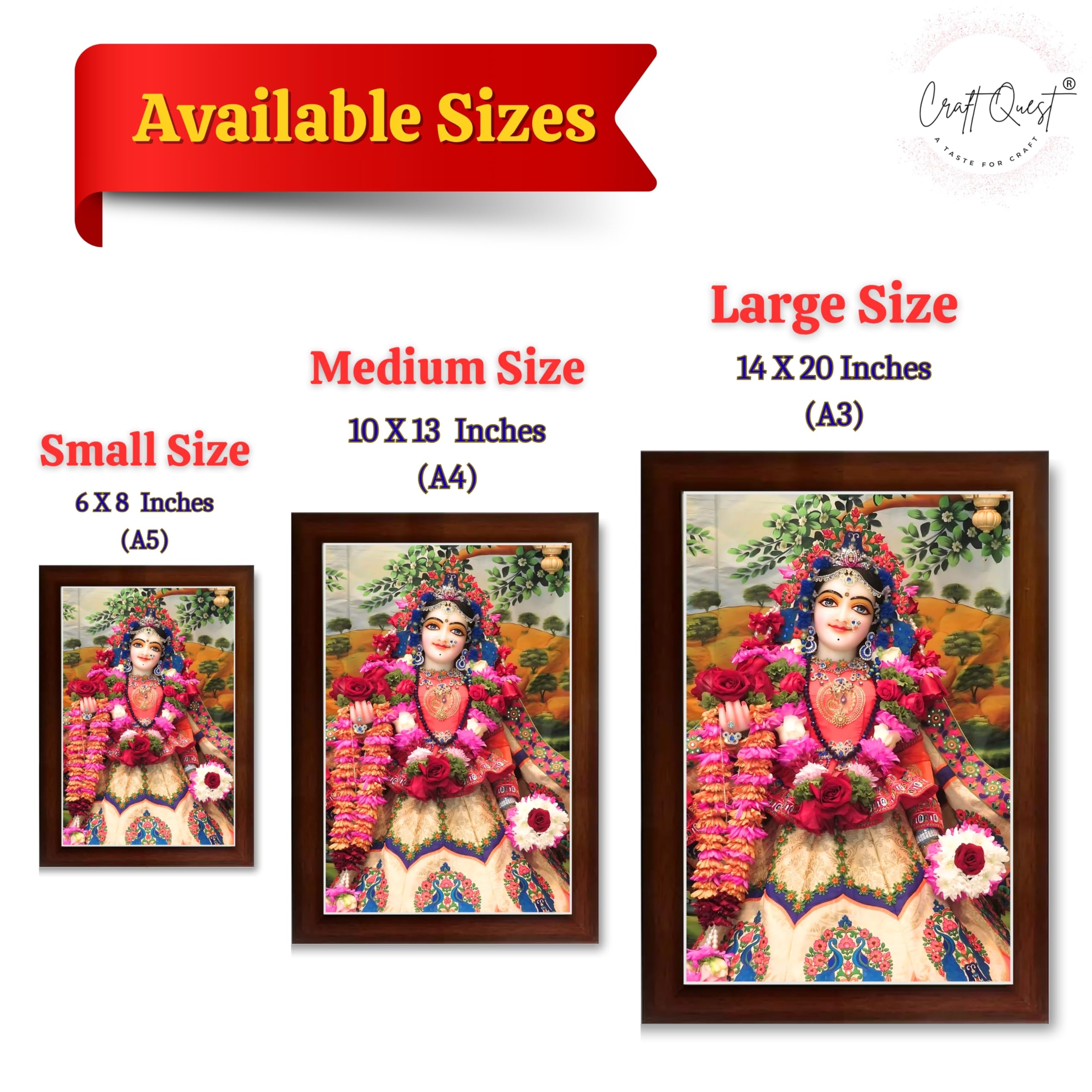 CRAFT QUEST Shri Radha Rani Shringaar Darshan in Vrindavan Frame