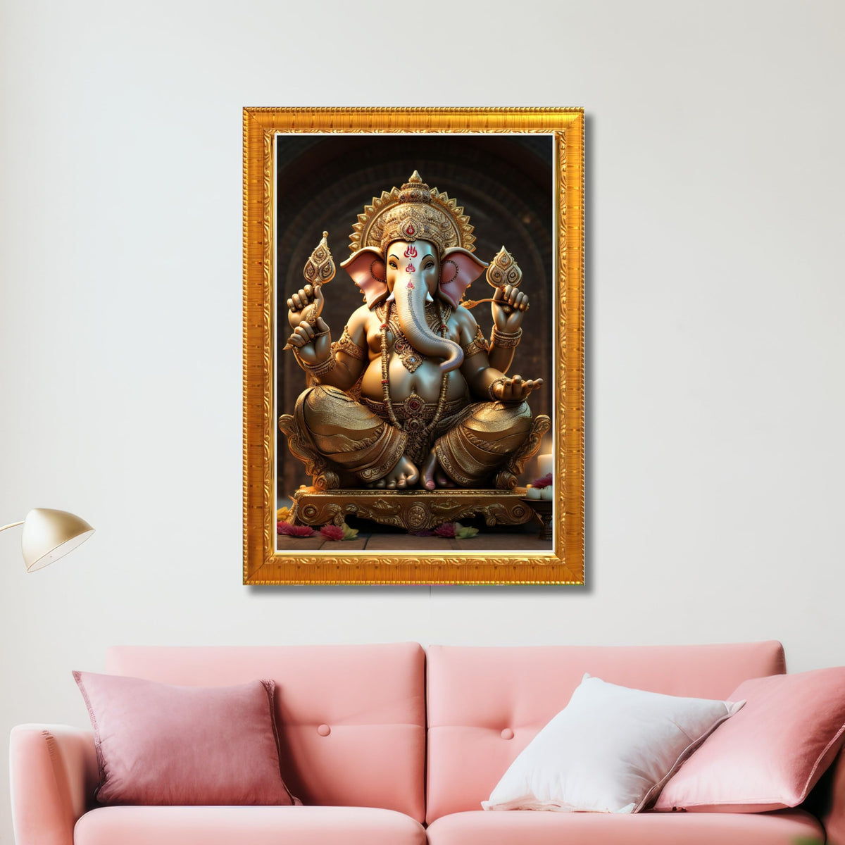 CRAFT QUEST Lord Ganpati Ganapathi Hanging Wall Painting Framed Home Decor GA-258