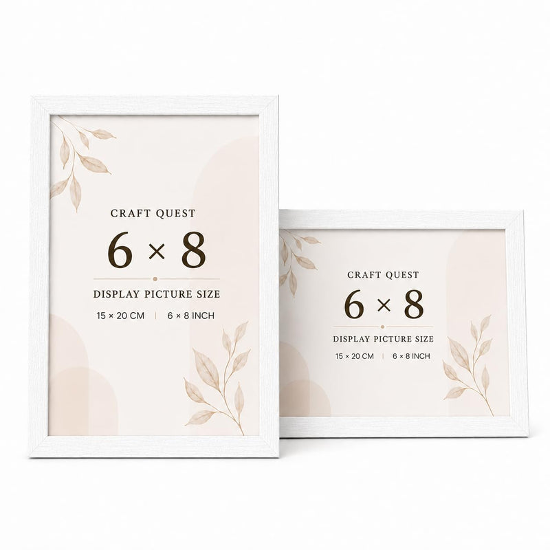 CRAFT QUEST 4X6 Inch Size synthetic Wall Mount Photo frames Single For Home Decoration, Living Room, Office Decoration (Natural, Set of 1)