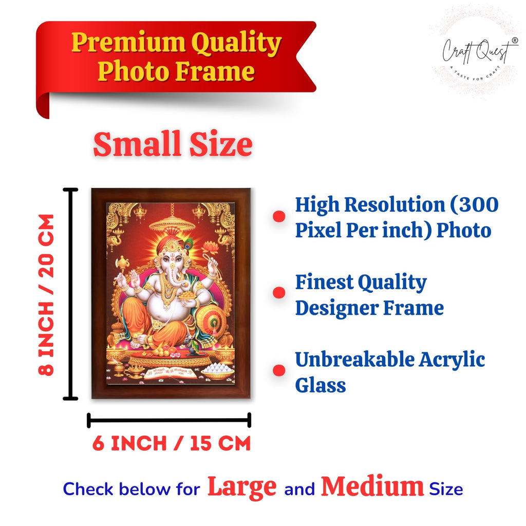 CRAFT QUEST Lord Ganesh ji Modern Wall Painting With Frame For Home and Office Decor