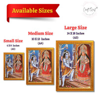 CRAFT QUEST Shiva & Maa Annapurna devi sitting on throne photo frame with Acrylic Glass for Kitchen Worship