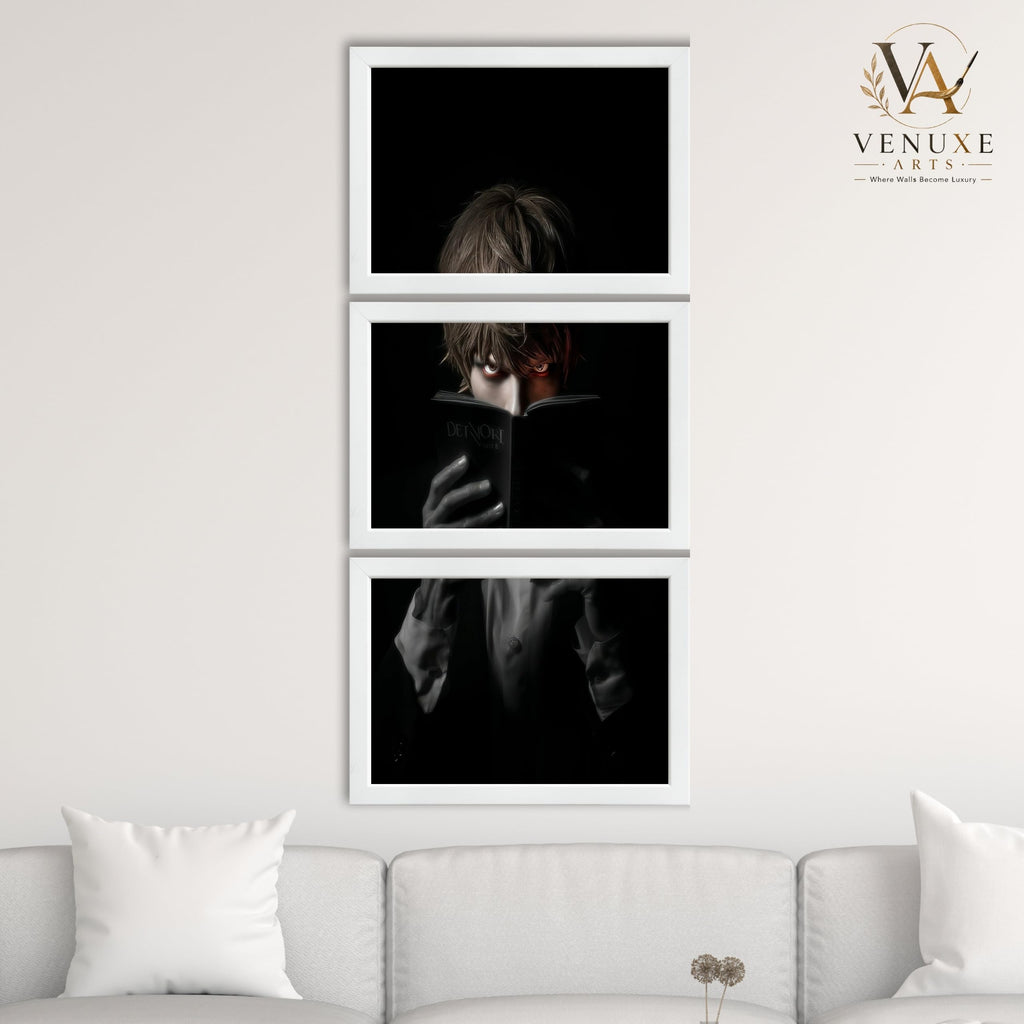 VENUXE ARTS Set Of 3 Anime Characters Wall Framed |Anime Characters Framed Poster for Living Room Bedroom Gaming Room Studio Wall Decor