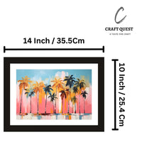 CRAFT QUEST Abstract Tropical Reverie Modern Art Poster Frame for Home & Office Wall Decoration - Portrait, Wall Display (Black, 14x10 Inch Frame with Art Print)