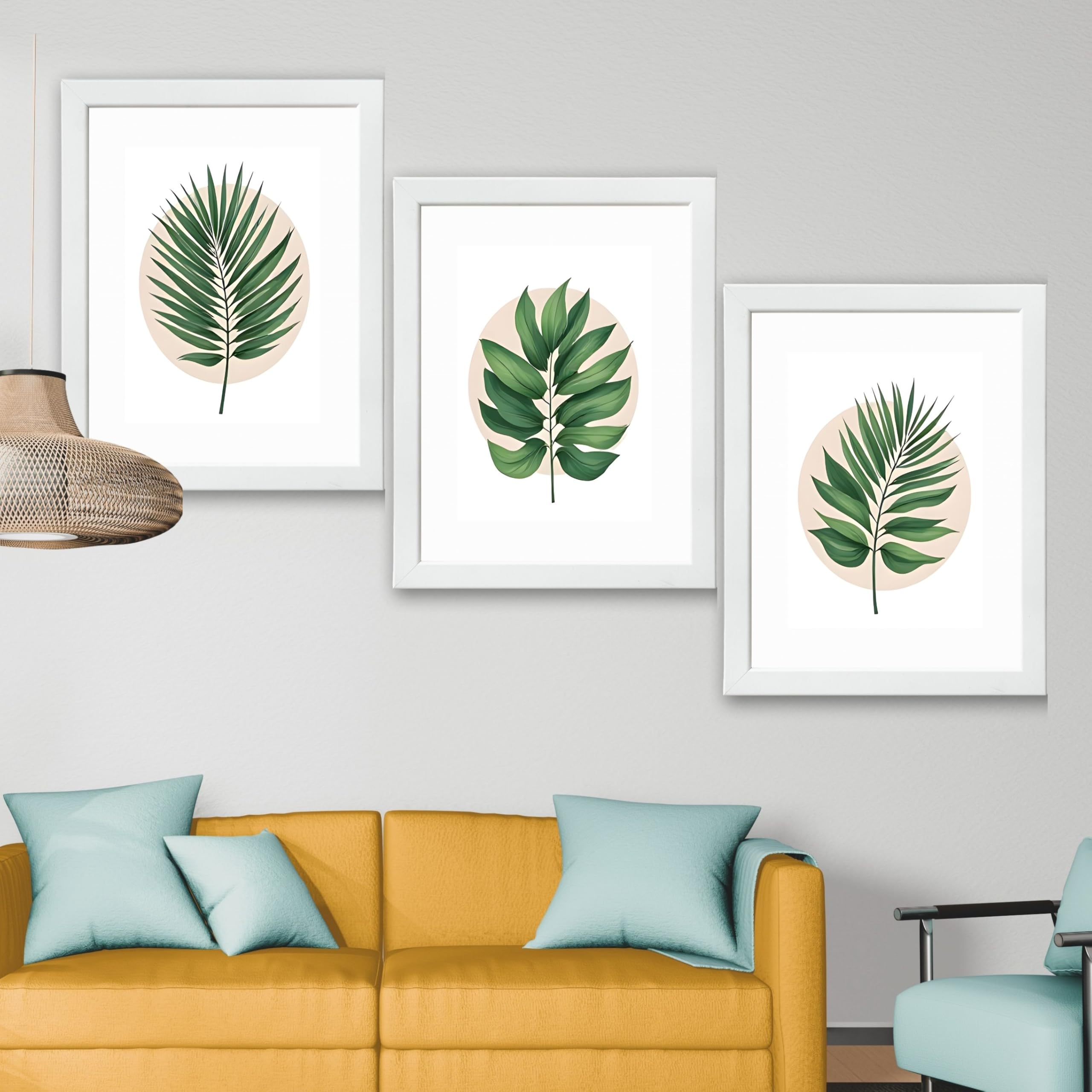 CRAFT QUEST Wall Art Decor Paintings | Set of 3 FLORAL Wall Art Frames for Home Decoration | Ideal for Living Room, Bedroom & Offices