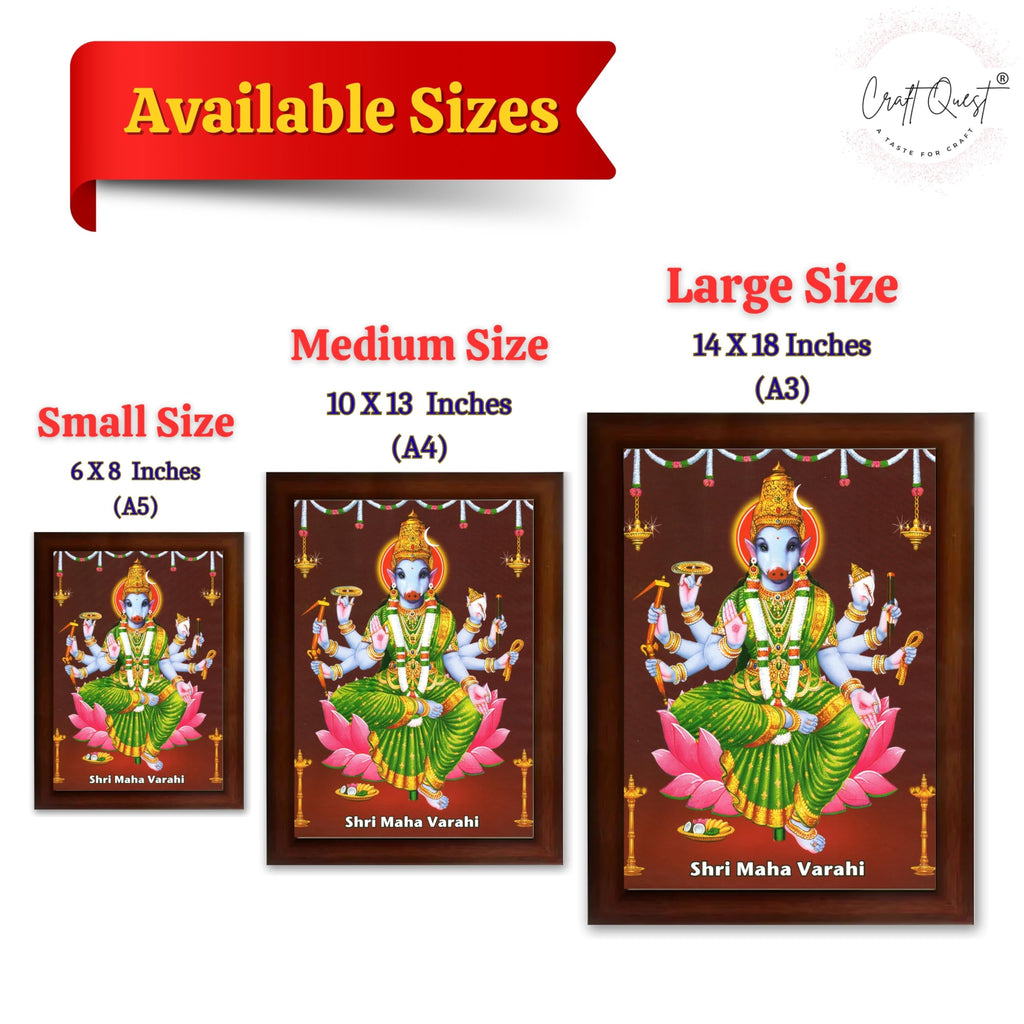 CRAFT QUEST Varahi Amman Devi Religious Photo Frame With Acrylic Glass, Religious Frame Painting