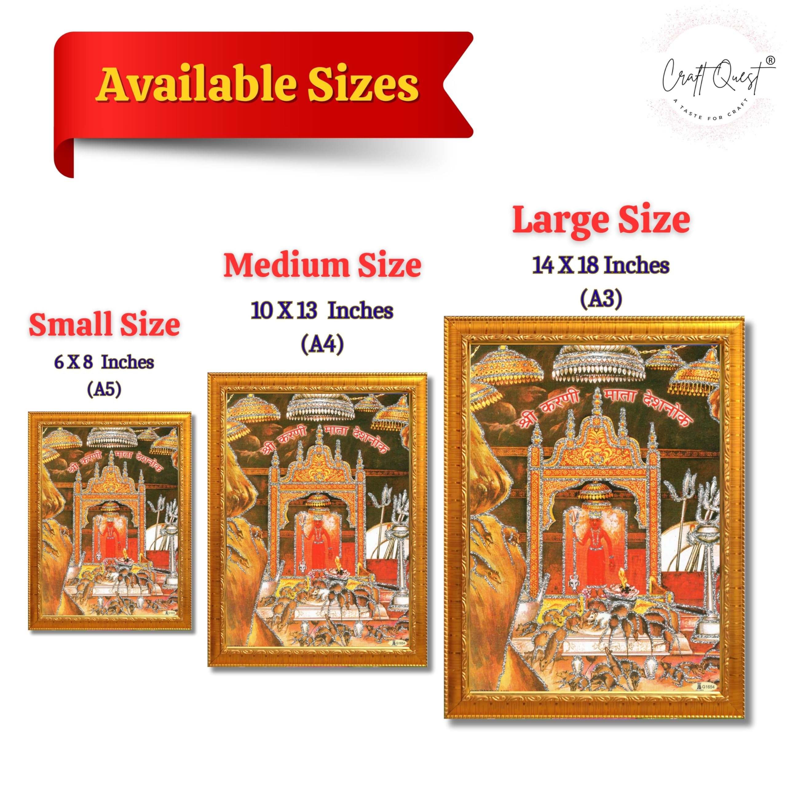 CRAFT QUEST Karni Mata Deshnok Photo Frame For Home, Office And Bedroom Wall Decoration