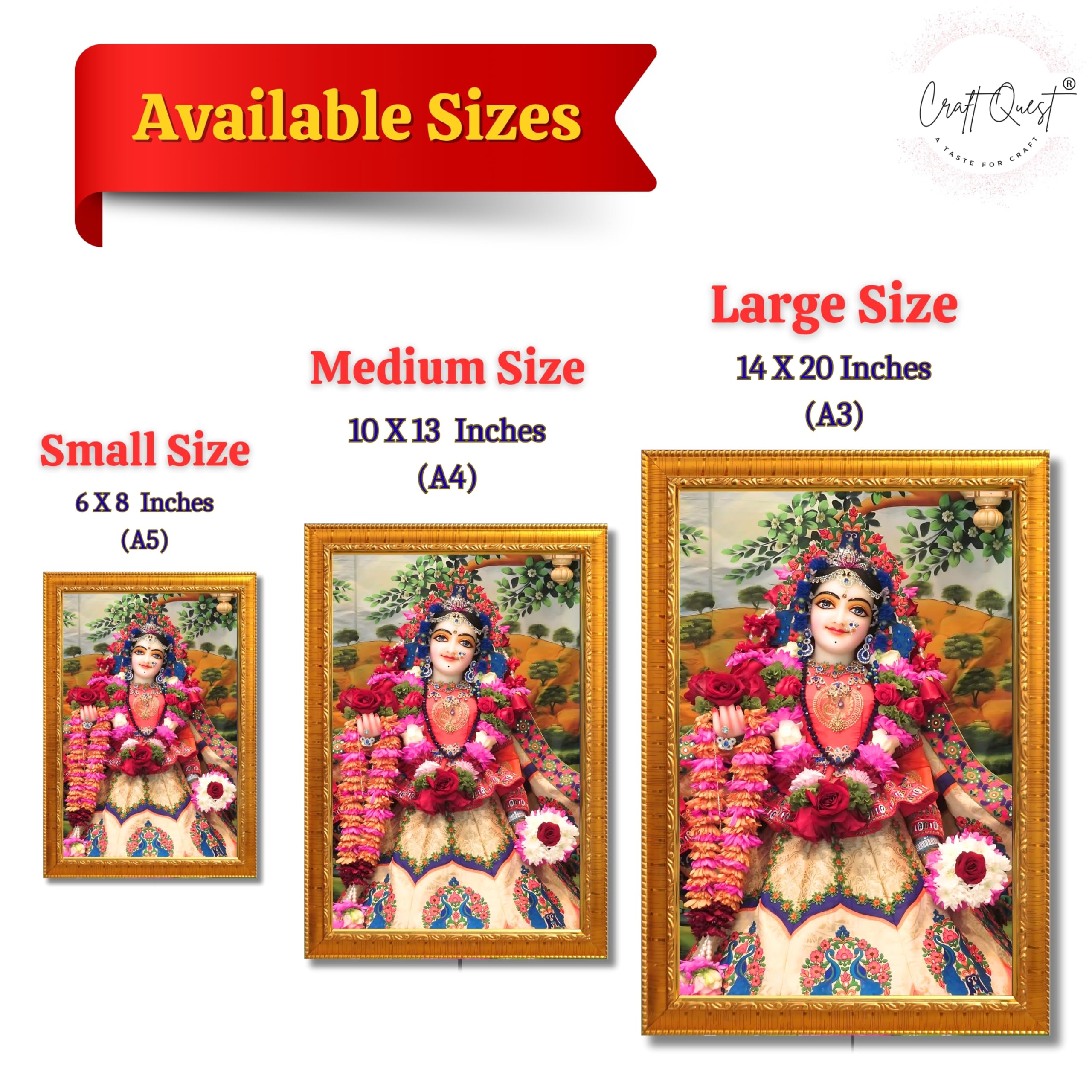 CRAFT QUEST Shri Radha Rani Shringaar Darshan in Vrindavan Frame