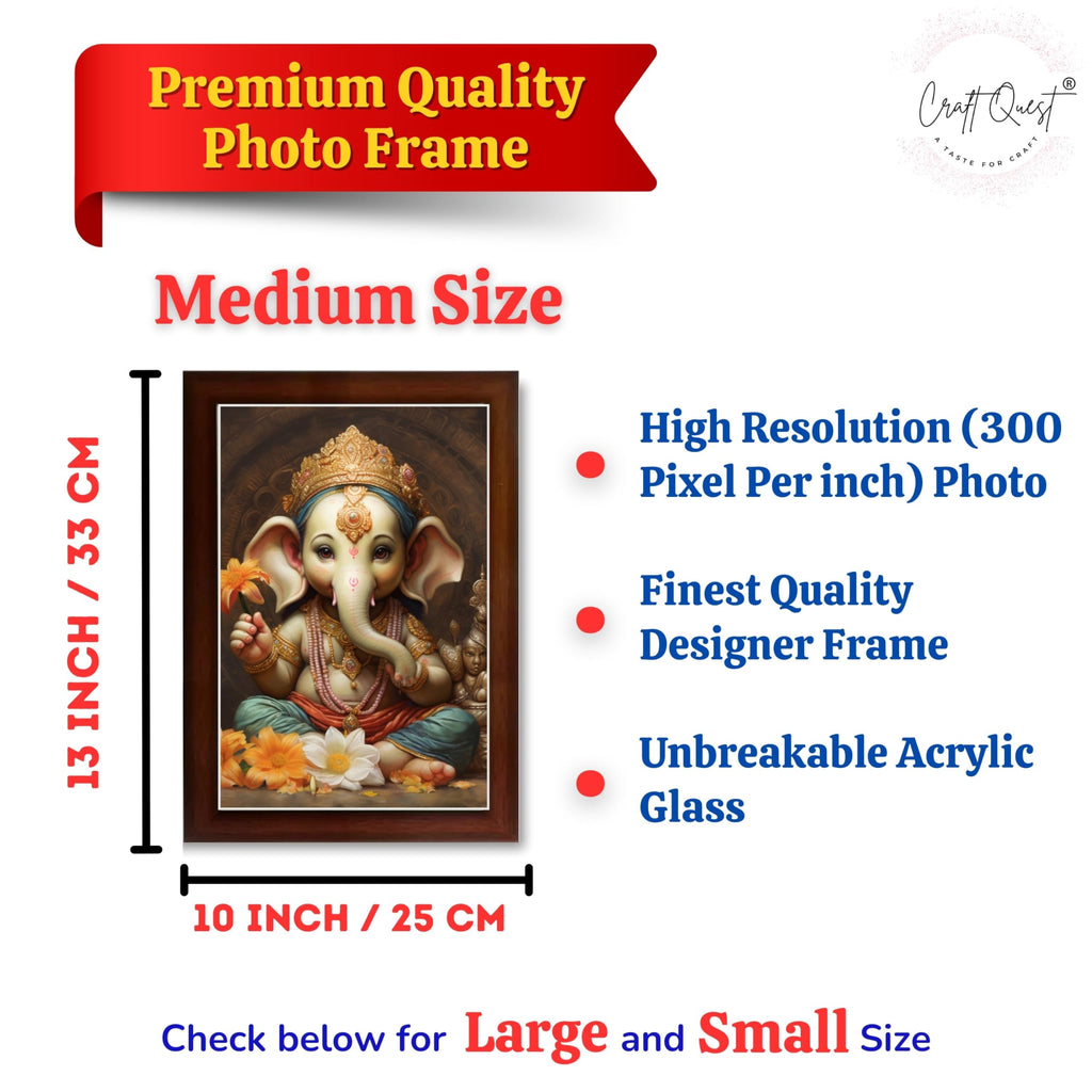 CRAFT QUEST Lord Ganesha Ganpati ji Abstract Modern Wall Painting With Frame For Home and Office Décor