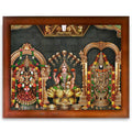 CRAFT QUEST Tirupati Balaji with Padmavati Venkateshwara; Wall Photo Frame | South God Frame for Home, Office, Temple & Gifting