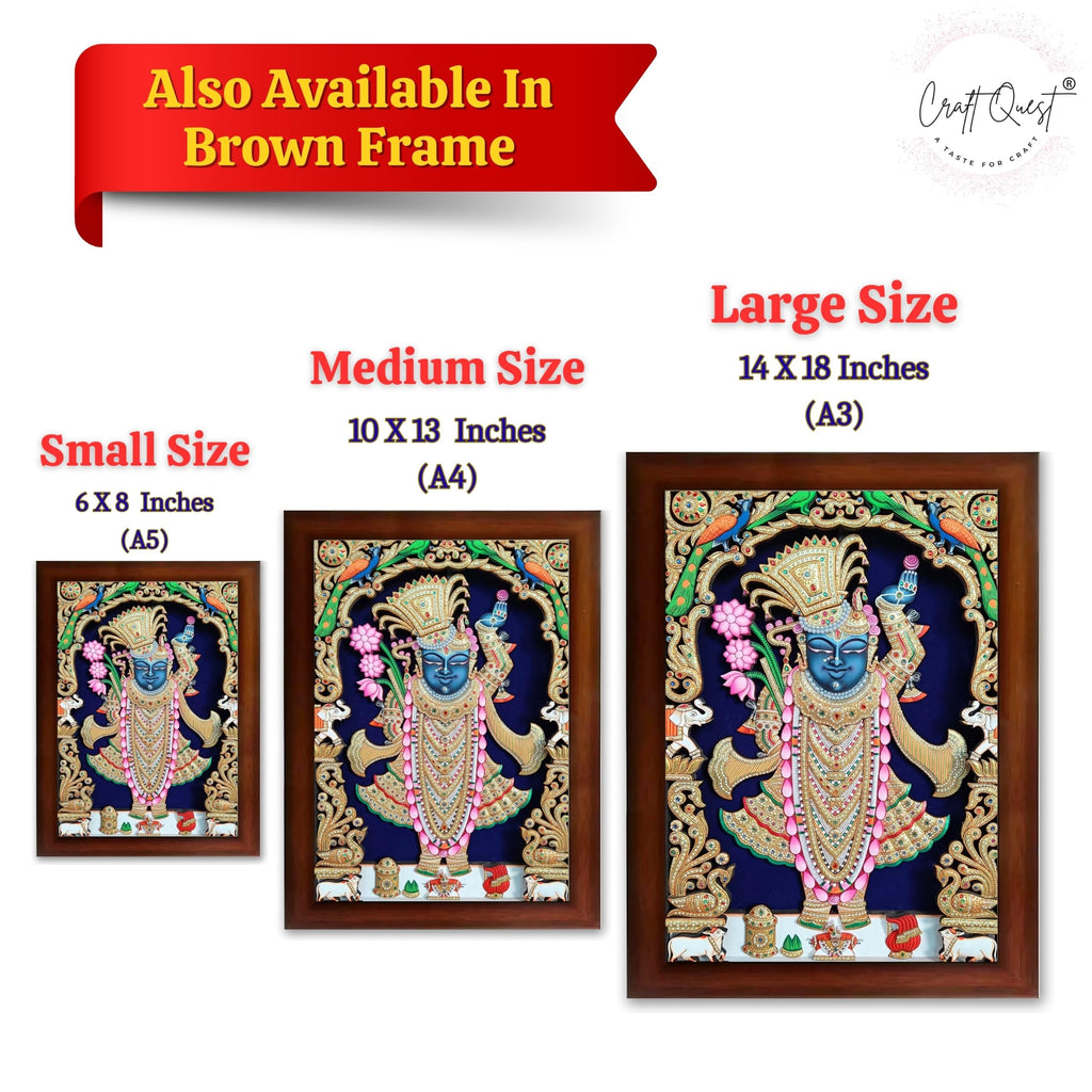 CRAFT QUEST Shreenath ji shree nathaji bhagvan Photo Frame for Wall Hanging/Gift/Temple/puja Room/Home Decor Frame with Unbreakable Acrylic Glass