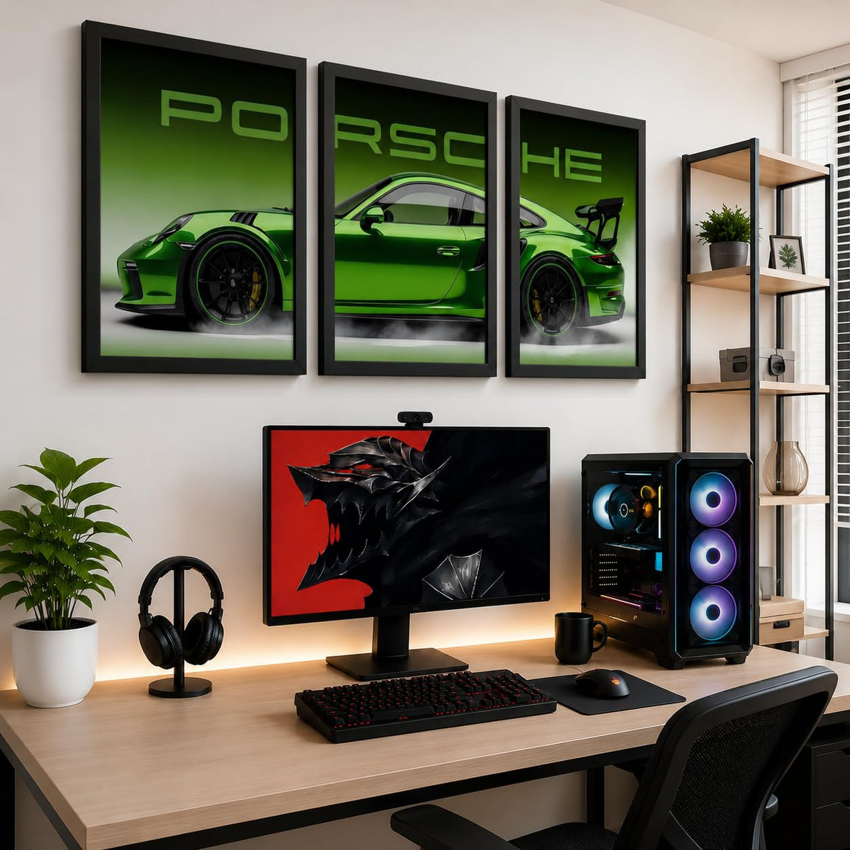 VENUXE ARTS Set Of 3 Big Sports Cars Framed Posters Gift Items for Boys Room Wall Decoration Bedroom, Living Room, Office, Studio Décor | Car Poster Frame for Wall Décor