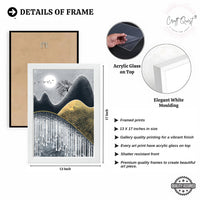 CRAFT QUEST Abstract Art Geometric Figures Decorative Murals | Set of 3 Frames for Home Decoration | Ideal for Living Room, Bedroom & Offices