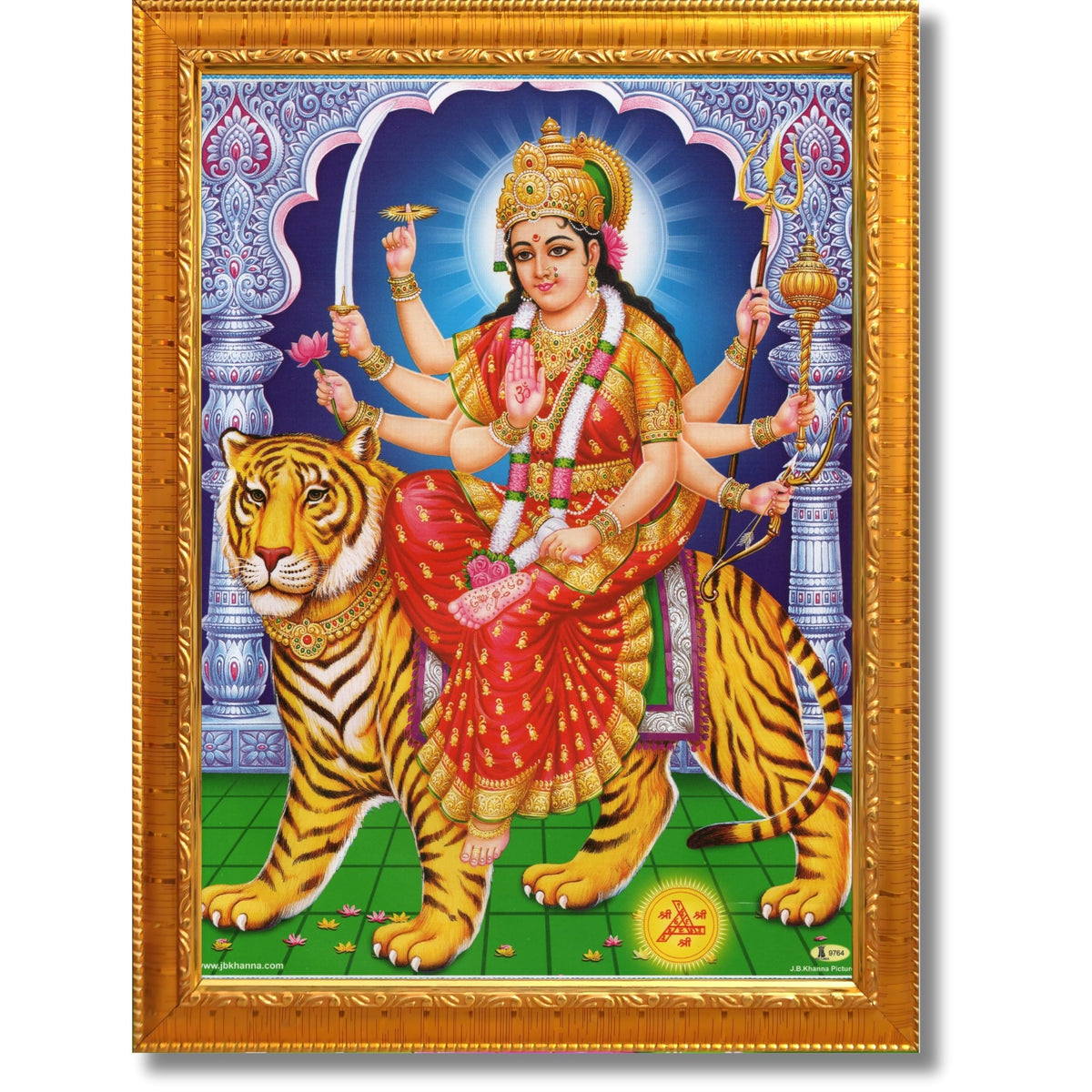 CRAFT QUEST Durga Mata Ji Nav Navdurga Wall Painting Framed Home Decor Items