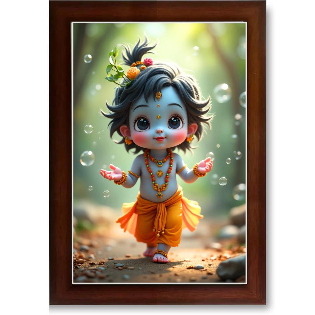 CRAFT QUEST Shri Bal Gopal Painting | Krishna Photo Frames for Walls, Home, Bedroom, Living Room and Home Decor