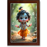CRAFT QUEST Shri Bal Gopal Painting | Krishna Photo Frames for Walls, Home, Bedroom, Living Room and Home Decor