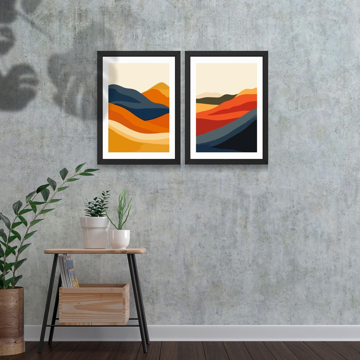 CRAFT QUEST 2 Piece Set Wall Art poster Frame Paintings for Wall Decoration With Acrylic Glass, for living room,Home, Office Restraunt