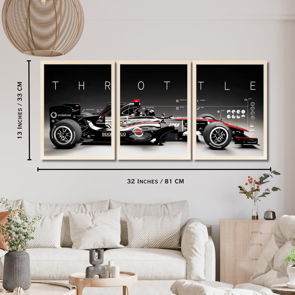 VENUXE ARTS Set Of 3 Big Sports Cars Framed Posters Gift Items for Boys Room Wall Decoration Bedroom Living Room Office Studio Décor | Car Poster Frame for Wall Décor