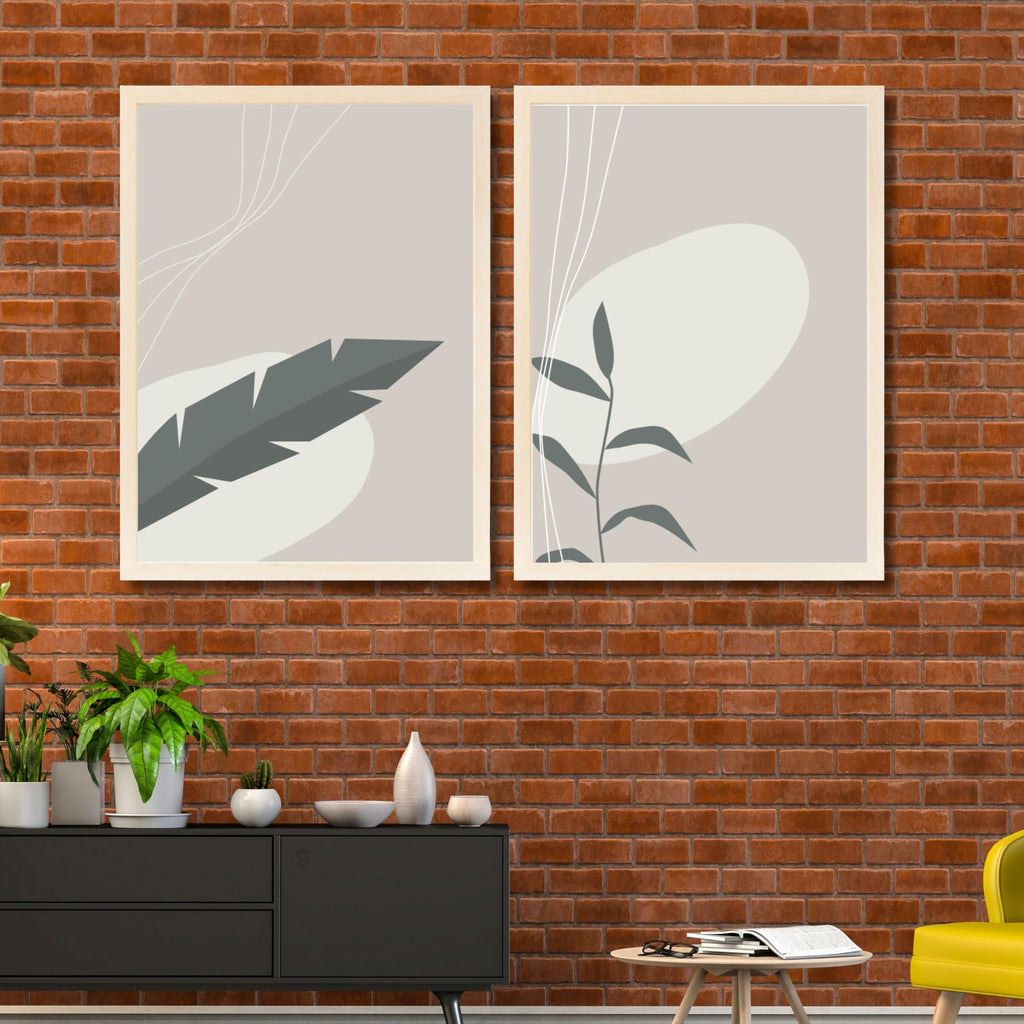 CRAFT QUEST Wall Art Decor Paintings | Set of 2 Floral Wall Art Frames for Home Decoration | Ideal for Living Room, Bedroom & Office (Style 112)