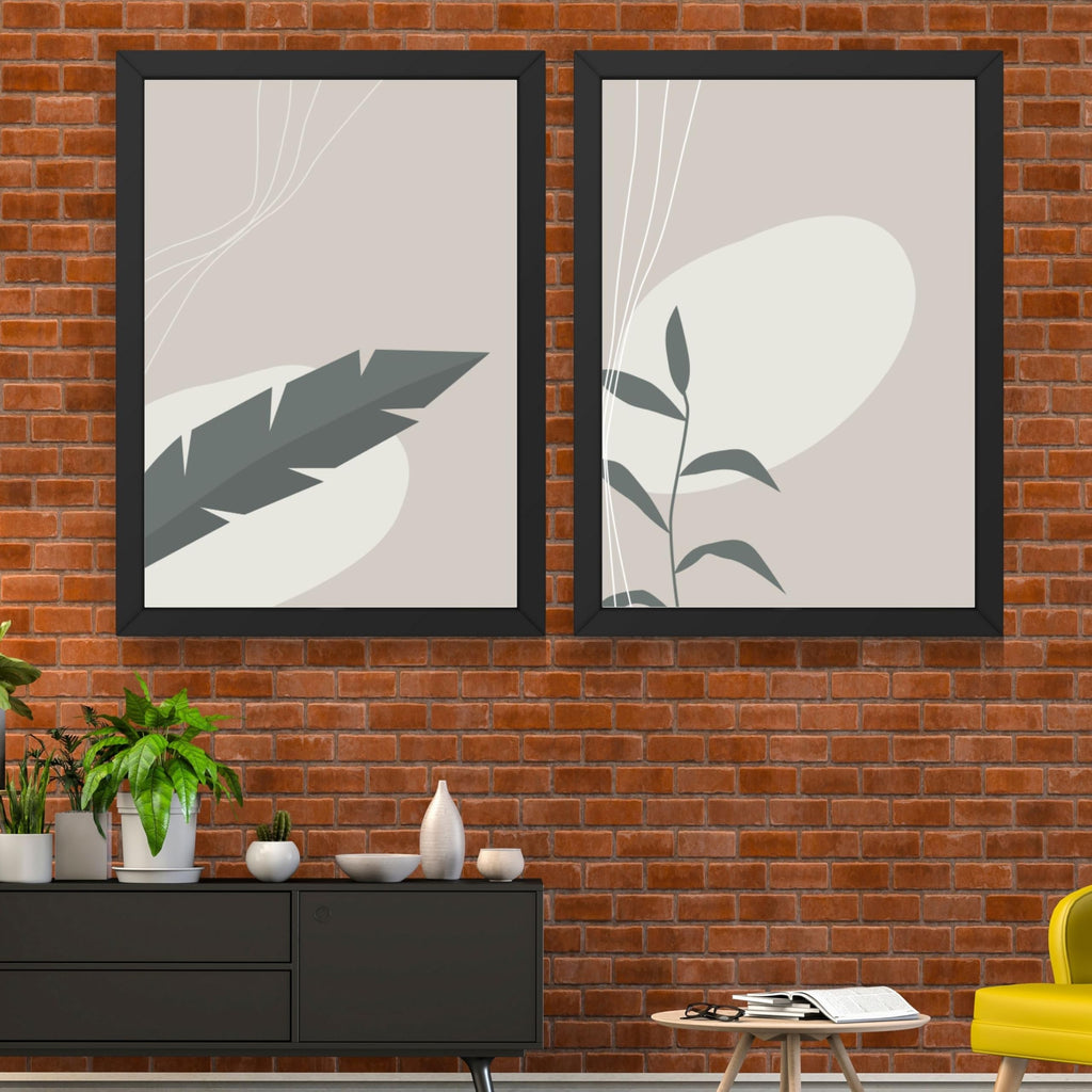 CRAFT QUEST Wall Art Decor Paintings | Set of 2 Floral Wall Art Frames for Home Decoration | Ideal for Living Room, Bedroom & Office (Style 112)