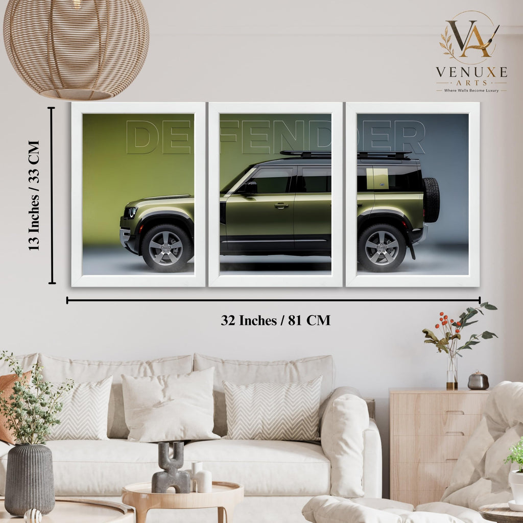 VENUXE ARTS Set Of 3 Big Sports Cars Framed Posters Gift Items for Boys Room Wall Decoration Bedroom, Living Room, Office, Studio Décor | Car Poster Frame for Wall Décor