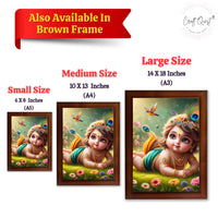 CRAFT QUEST Bal Gopal Krishna Photo For Pregnant Women Poster For Decoration Wall, Bedroom, Living Room,