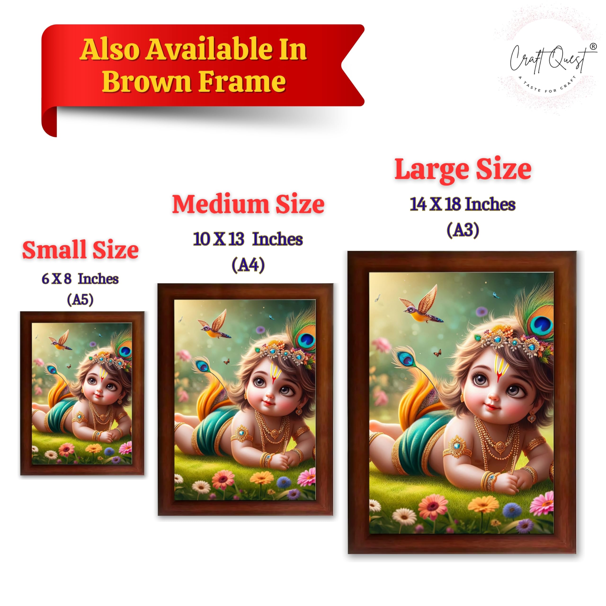CRAFT QUEST Bal Gopal Krishna Photo For Pregnant Women Poster For Decoration Wall, Bedroom, Living Room,