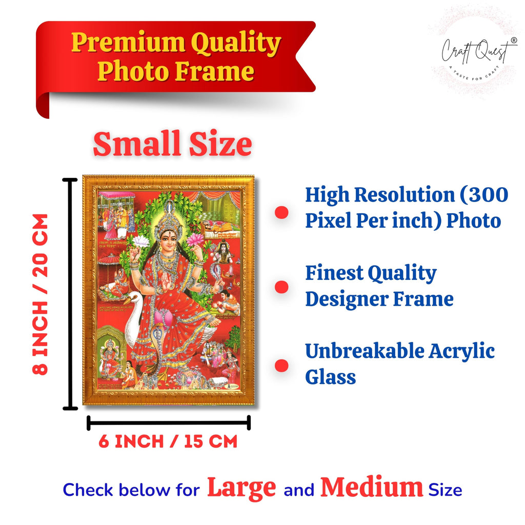 CRAFT QUEST Maa Mansa/Maa Mansani/Maa Nag Devi Photo Frame Wall Painting Framed Home Decor wooden framed