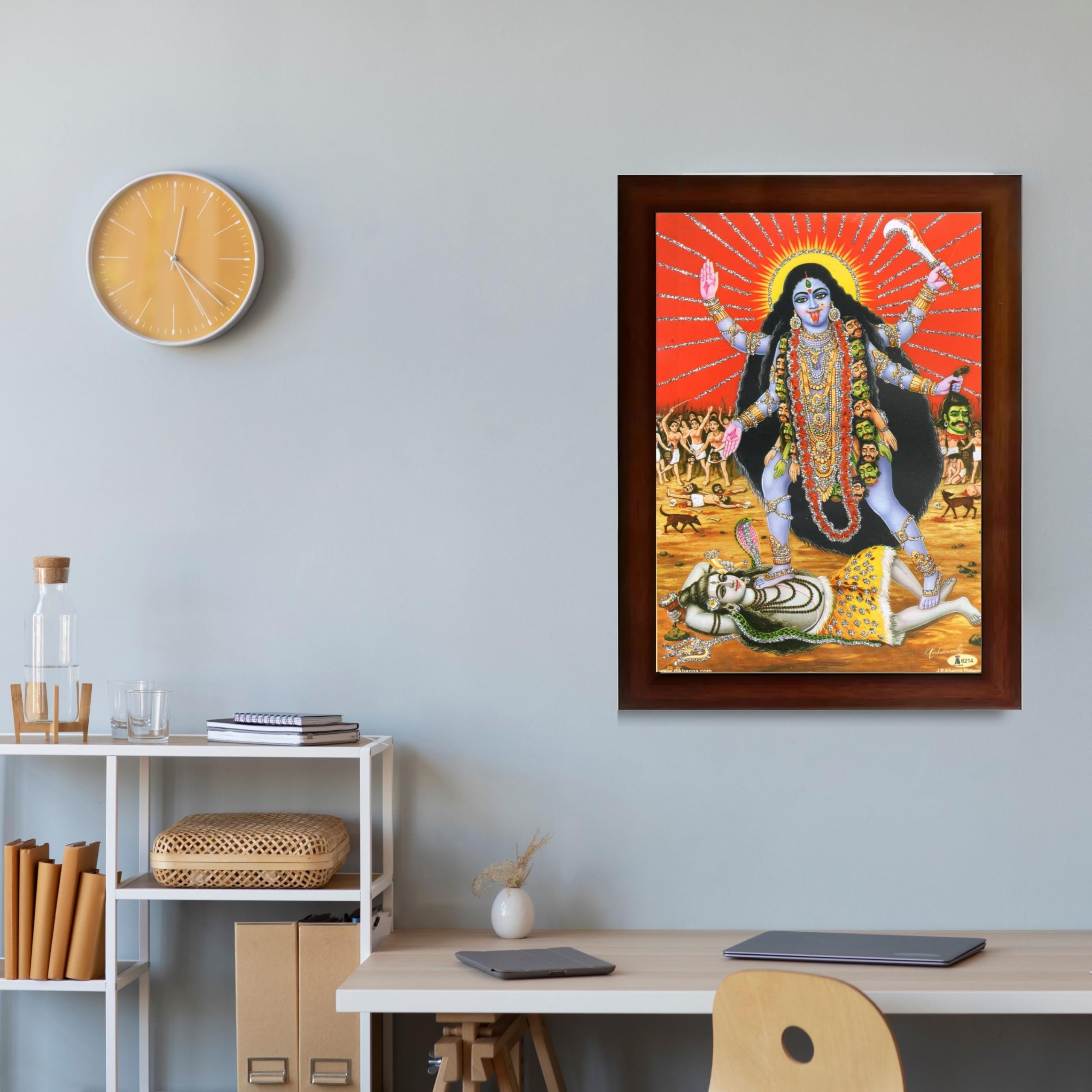 CRAFT QUEST Kali Mata photo with frame, God Religious Framed With Acrylic Glass