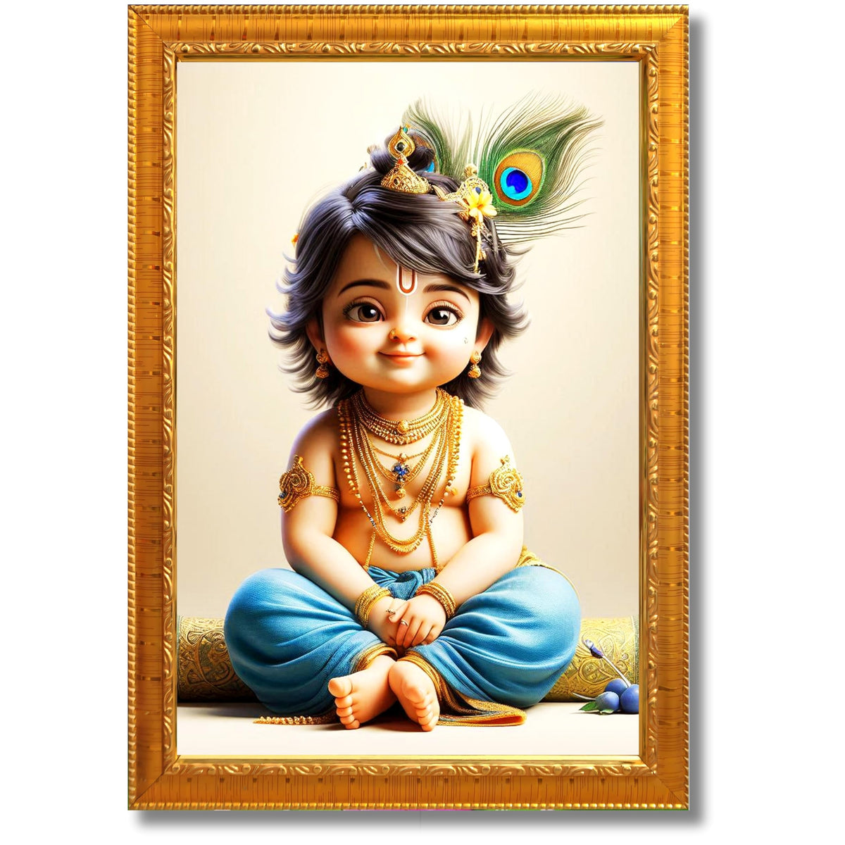 CRAFT QUEST Bal Gopal Painting | Krishna Photo Frames for Walls, Home, Bedroom, Living Room and Home Decor Item