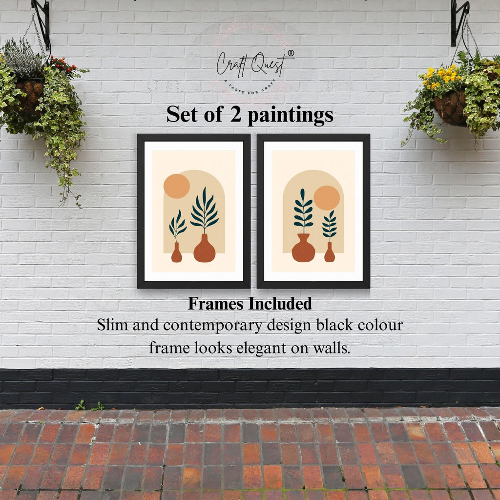 CRAFT QUEST 2 Piece Set Wall Art Poster Frame Painting for Wall Decoration With Acrylic Glass, Wall Art for living room,Home, Office Restraunt