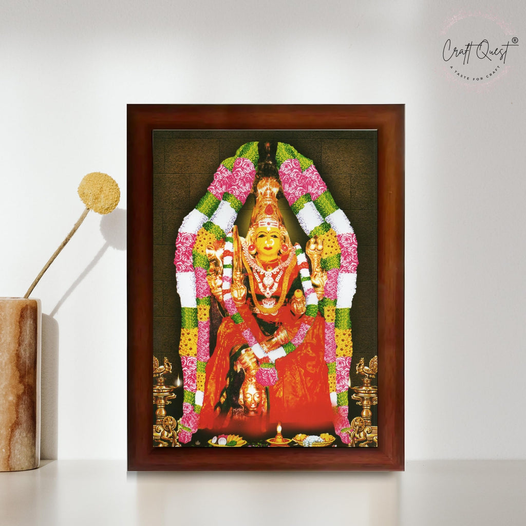 CRAFT QUEST Angala Parameswari Amman Angalamman Photo Frame For Walls, Room, Pooja,Home,Temple Décor Framed