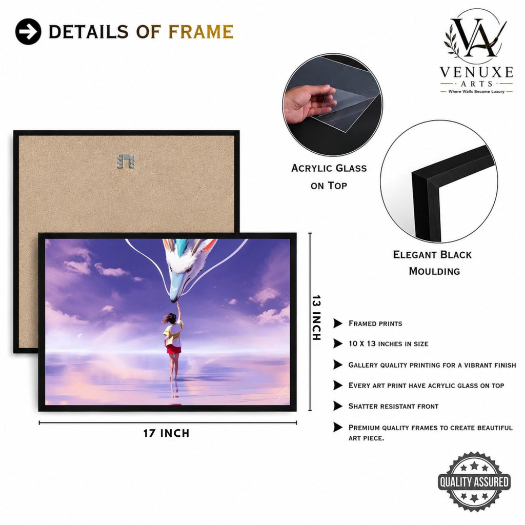 VENUXE ARTS Set Of 3 Anime Characters Wall Framed |Anime Characters Framed Poster for Living Room Bedroom Gaming Room Studio Wall Decor
