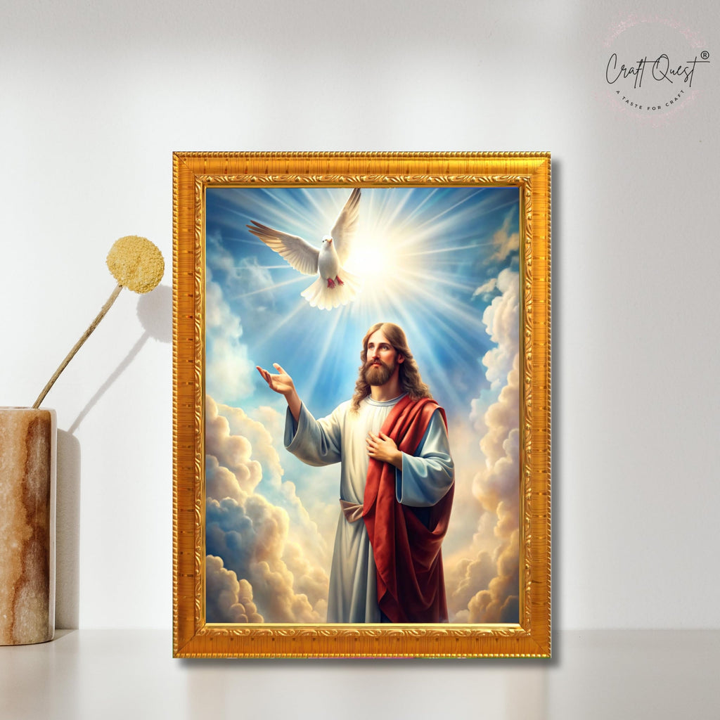 CRAFT QUEST Lord Jesus Christ Christmas Photo Frame Decor For Wall/Table/Room
