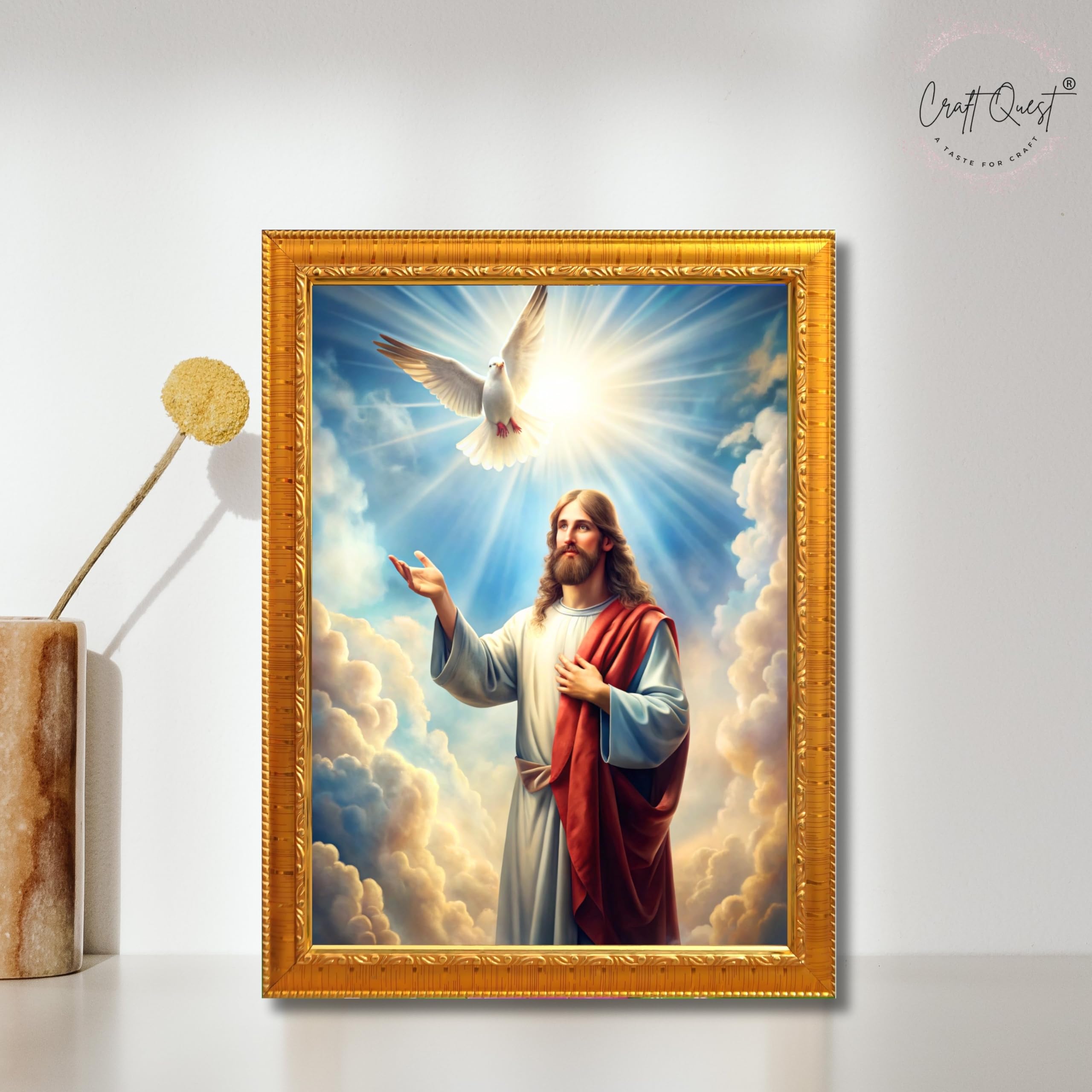 CRAFT QUEST Lord Jesus Christ Christmas Photo Frame Decor For Wall/Table/Room
