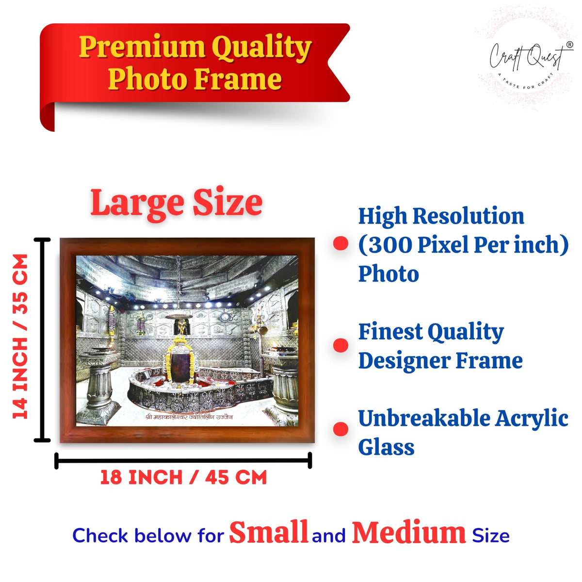 CRAFT QUEST Mahakal Shivling Photo Frame Shiv Mahakaleshwar Bholenath Mahakal Photo Frame, Religious Photo Frame