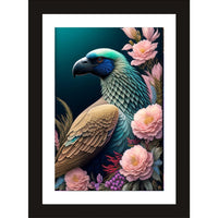 CRAFT QUEST Abstract Modern Art Painting Poster Frame for Home & Office Wall Decoration - Portrait, Wall Display (Black, 14x10 Inch Frame with Art Print) (Tropical Reverie)