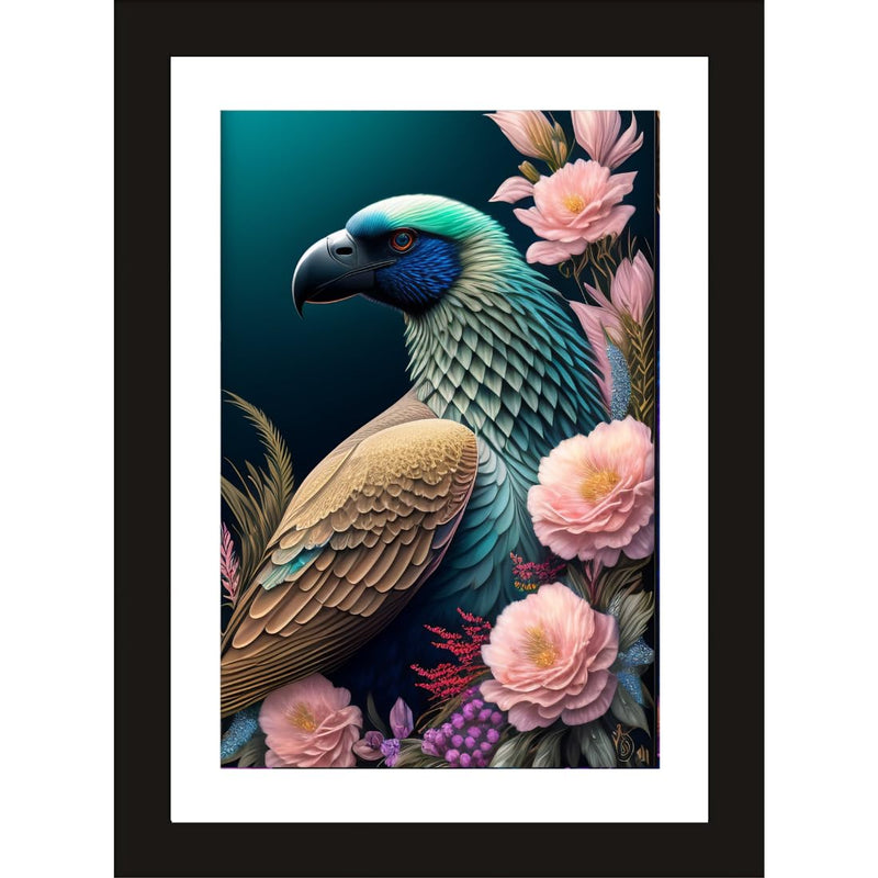 CRAFT QUEST Abstract Modern Art Painting Poster Frame for Home & Office Wall Decoration - Portrait, Wall Display (Black, 14x10 Inch Frame with Art Print) (Tropical Reverie)