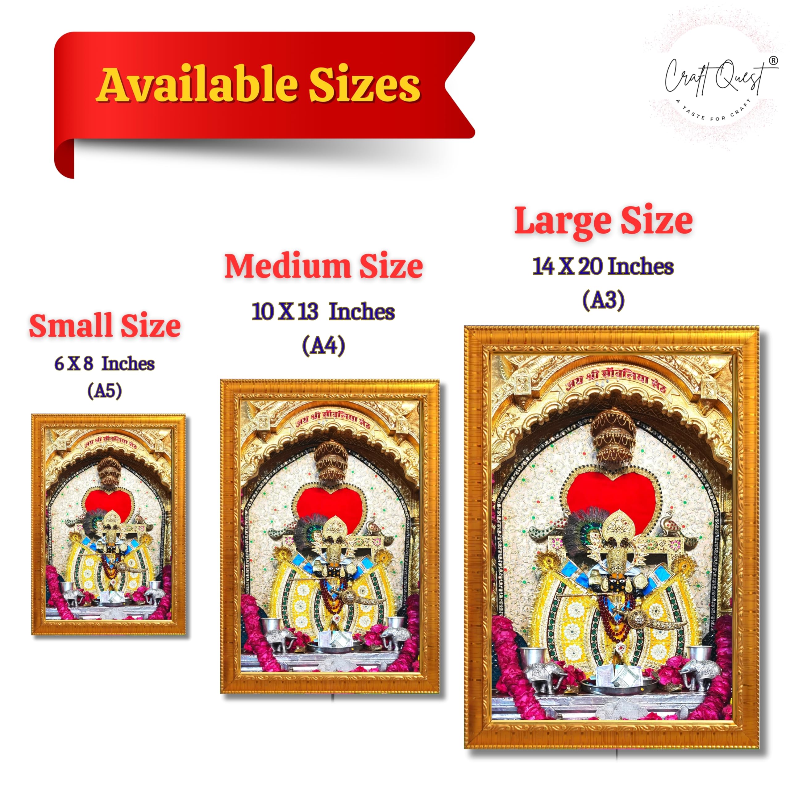 CRAFT QUEST Shree Sanwaliya Seth Shringaar Darshan Religious Photo Frame